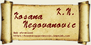 Kosana Negovanović vizit kartica